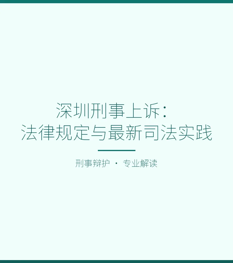 深圳刑事上诉：法律规定与最新司法实践