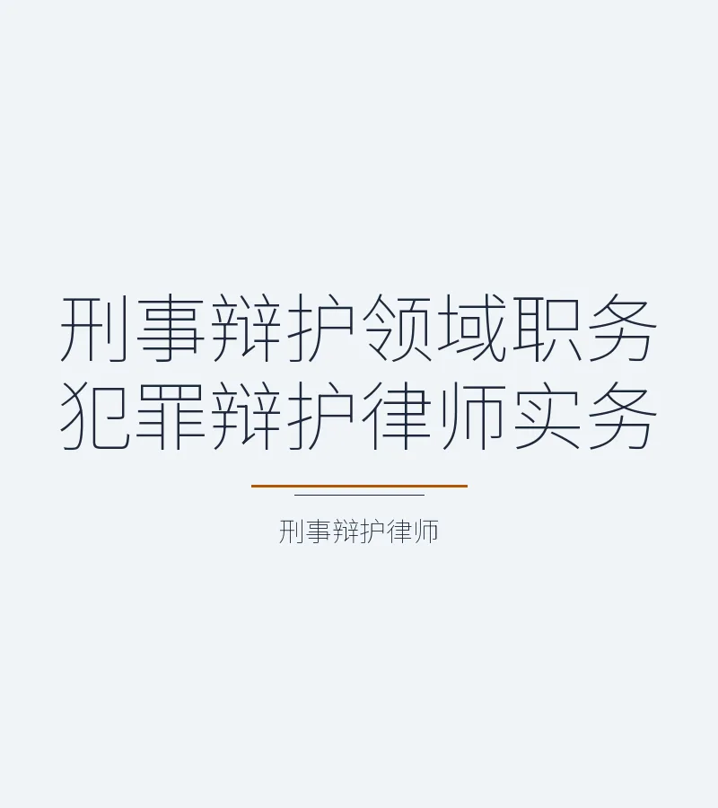 刑事辩护领域职务犯罪辩护律师实务